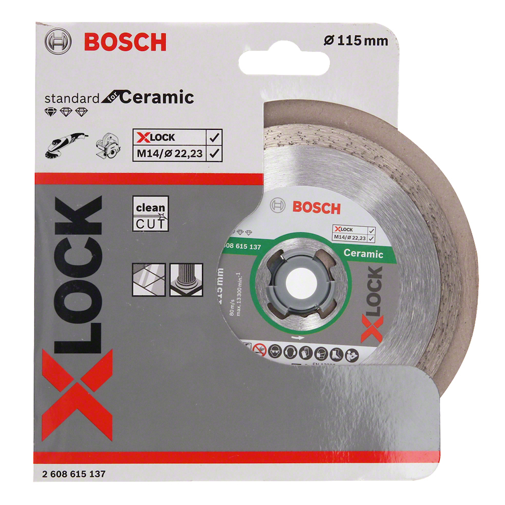 Disco de diamante 4 1/2&quot; RIN Continuo BOSCH para Ceramica / X-LOCK / BOSCH-7-C-2