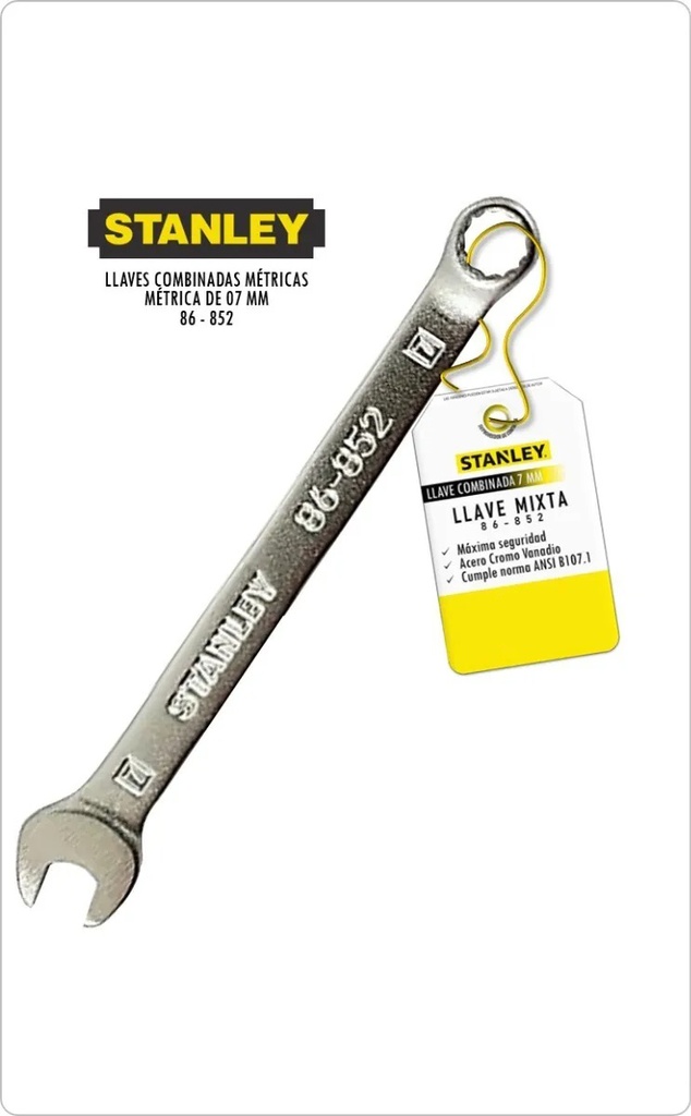 LLAVE COMBINADA 7 MM / COLA CORONA, 12 PUNTOS / STANLEY / DEWALT-