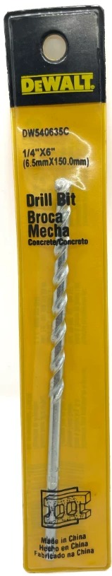 Broca Concreto DeWalt 1/4&quot; x 6&quot; / DEWALT-