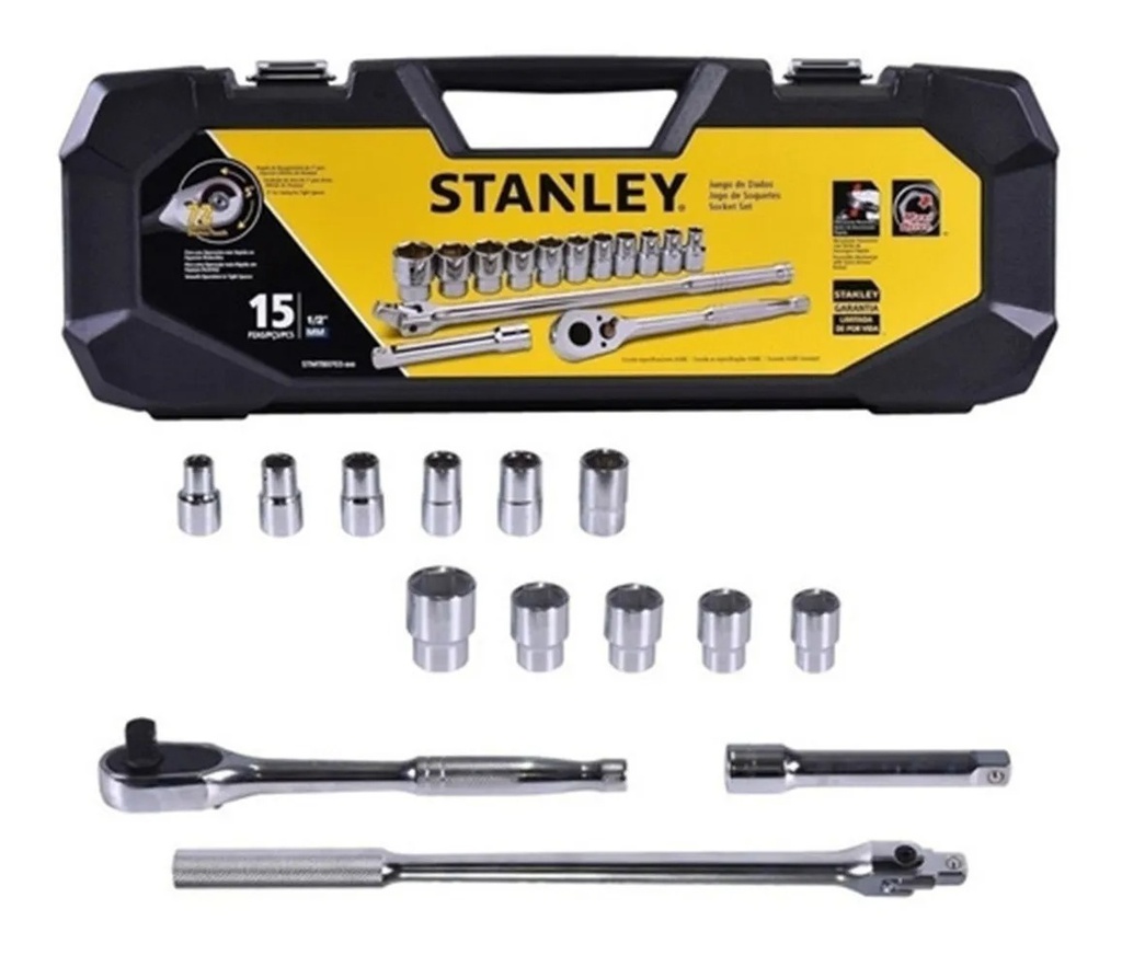 Juego / Dados / Corto 1/2&quot; / 15 Piezas 6 puntos / MM / STANLEY / DEWALT-5-D-3-D