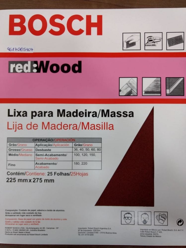 Lija Manual  No. 400 Roja BOSCH / BOSCH-18-C-2