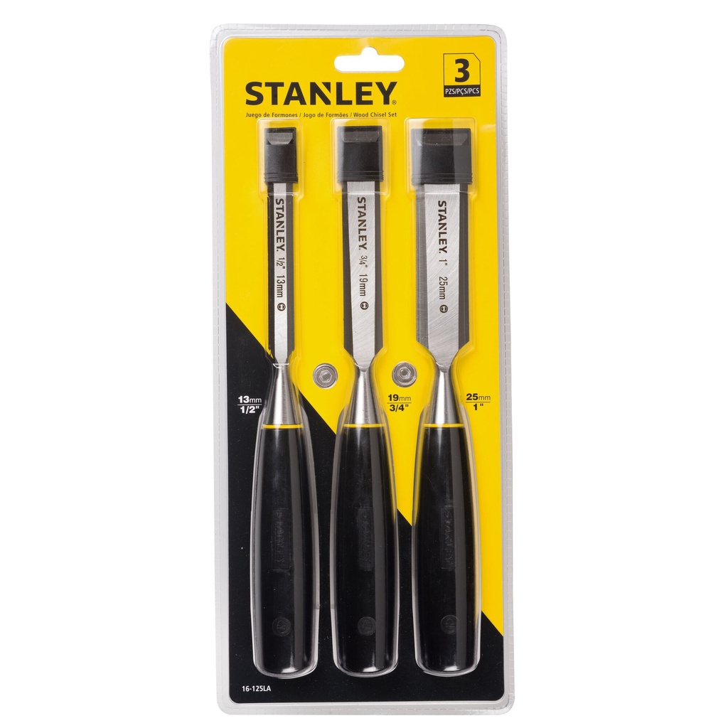 Formones 3 Unidades / 1/2", 3/4", 1" / STANLEY / DEWALT-TABLA(B2)