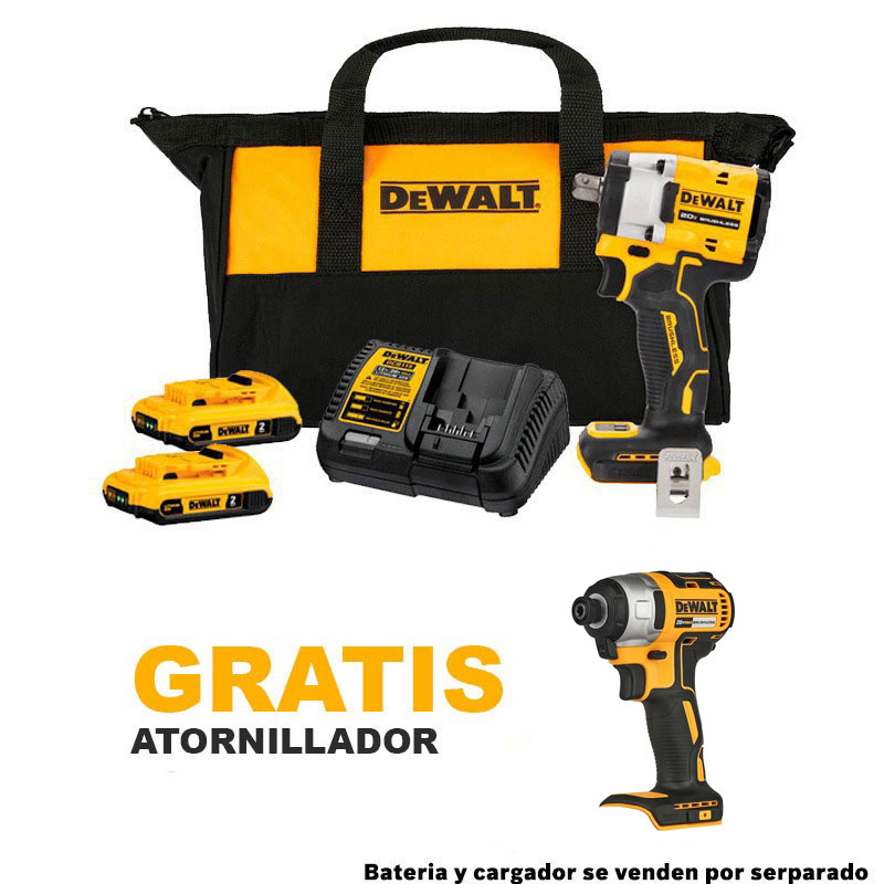 Pistola de Impacto 1/2" DCF922D2-B3 2 Ah / 2- BATERIA / GRATIS DCF7871B / DEWALT-B2 PISO 2