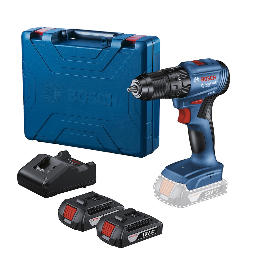 Taladro inalambrico 18V BOSCH GSB 185-LI + PERCUCION / BOSCH-12-D-1