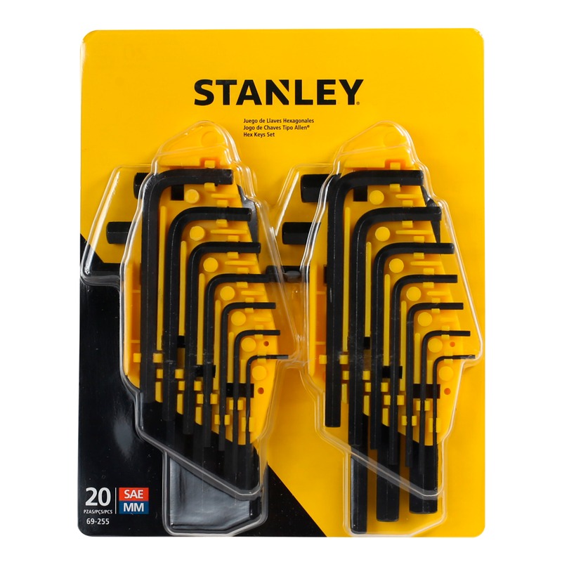 Llaves Hexagonales / Allen / 20 Unidades PULGADAS ( 1/16 a 3/8 ), METRICAS ( 1.5 a 10 ) STANLEY/ DEWALT-TABLA(2)