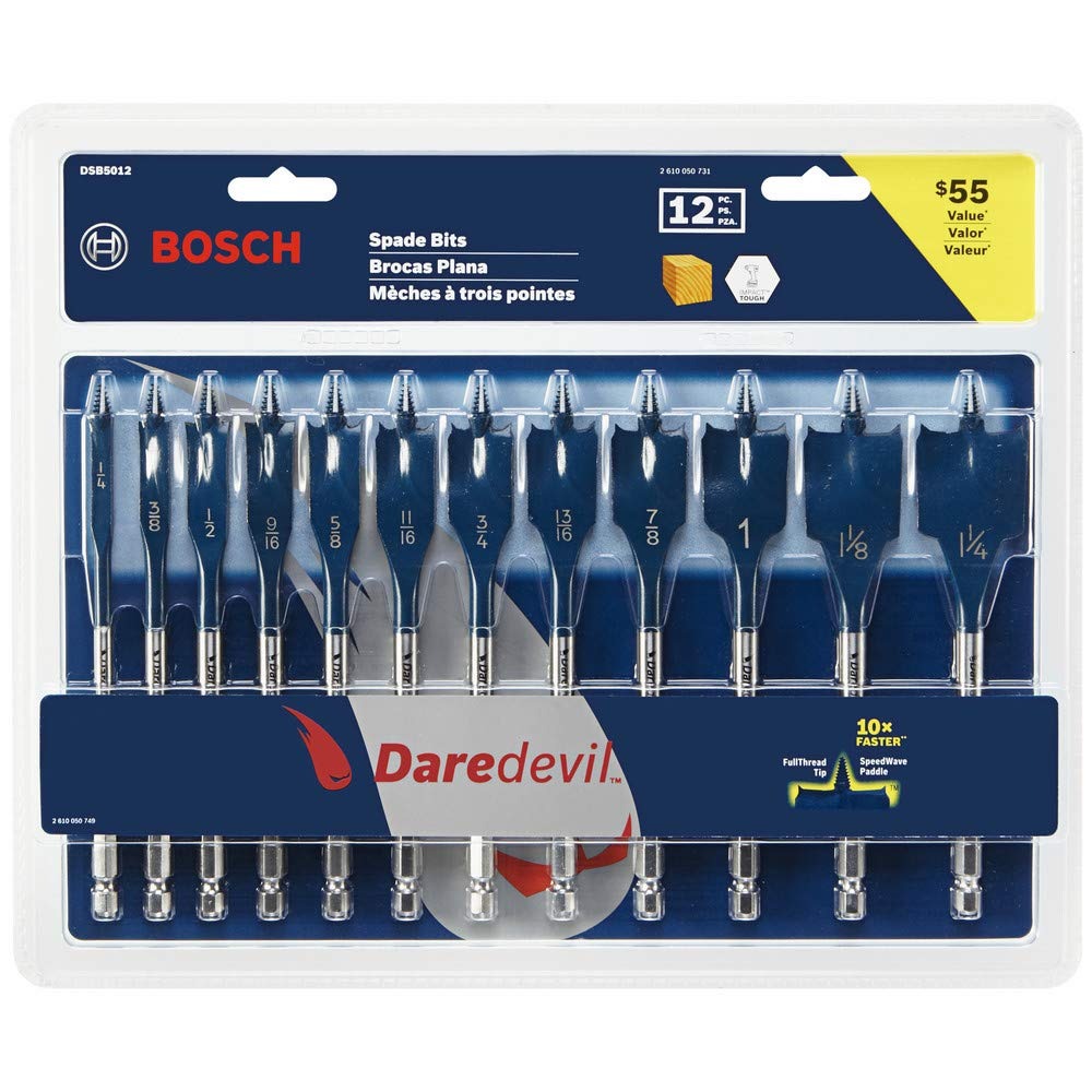 Broca Paleta KIT 1/4, 3/8, 1/2, 9/16, 5/8, 11/16, 3/4, 13/16, 7/8, 1, 1 1/8, 1 1/4, BOSCH / BOSCH-TABLA-6