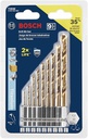 Juego de 9 Brocas 1/16&quot; a 3/8&quot; / TITANIO / Vastago HEXAGONAL / TI9IM / BOSCH-