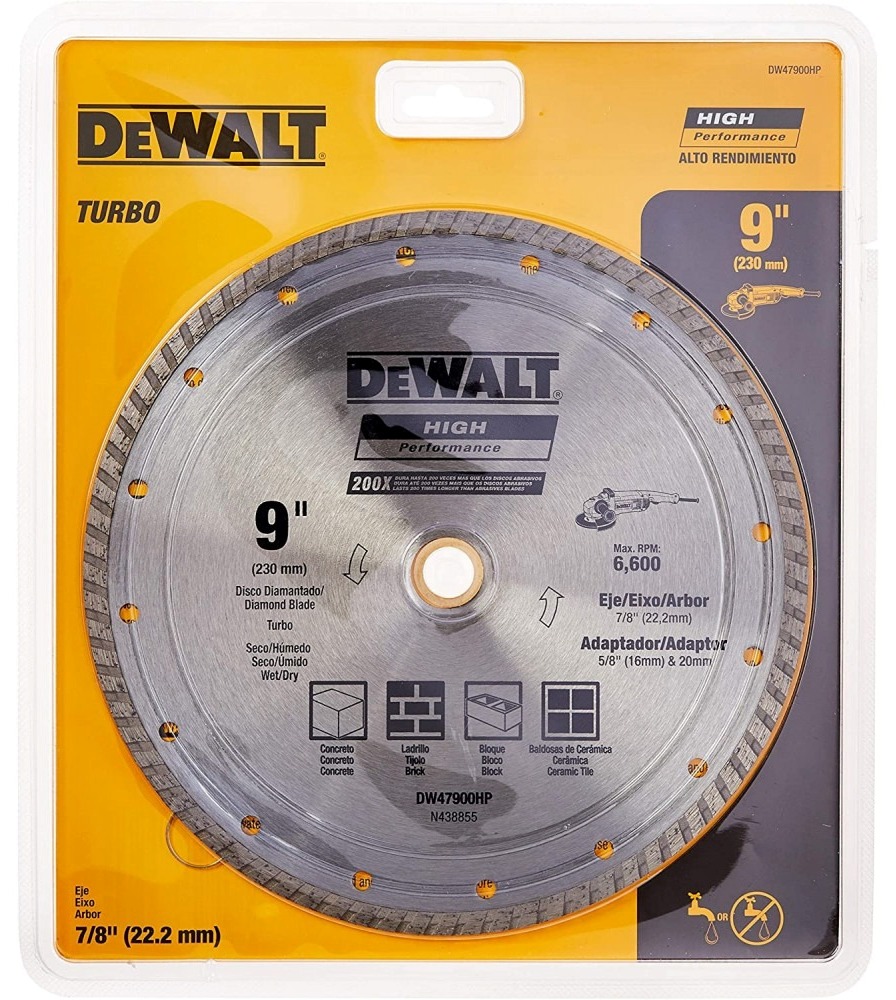 Disco de diamante 9&quot; DEWALT / TURBO / DEWALT-Tabla-1