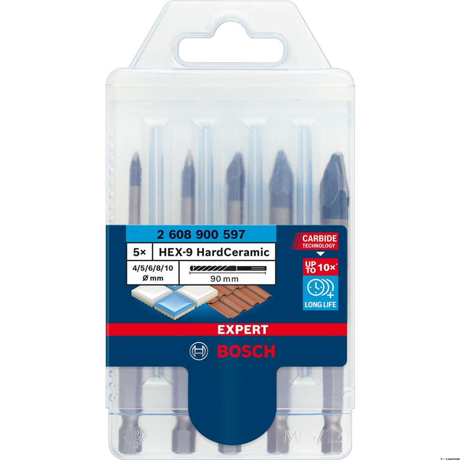 Broca HARDCERAMIC HEX  4 / 5 / 6 / 8 / 10 EXPERT / BOSCH-TABLA-5