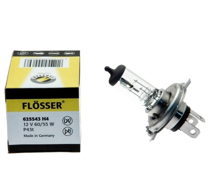 Bombilla FLOSSER / H4 / 12V / 60/55 W / P43T / BOSCH-10-C-1