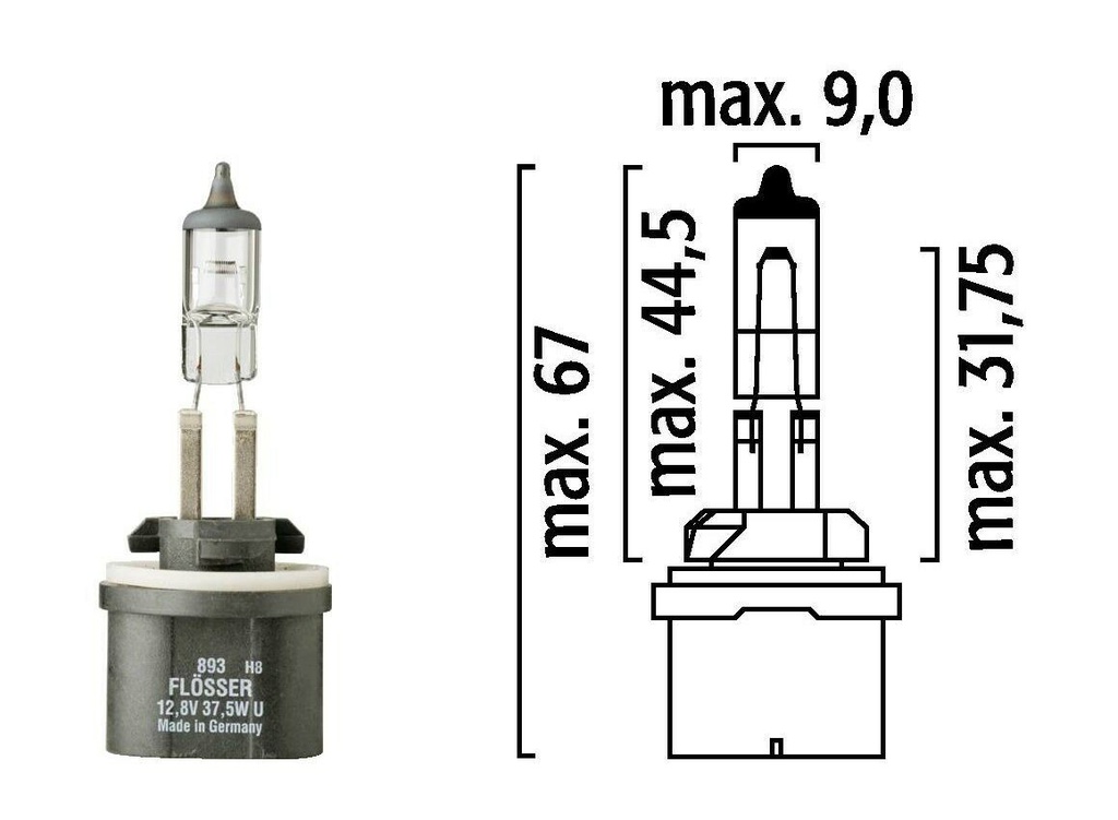 Bombilla Flosser H27W/1 / PG13 / 12V / 37.5 W / BOSCH-