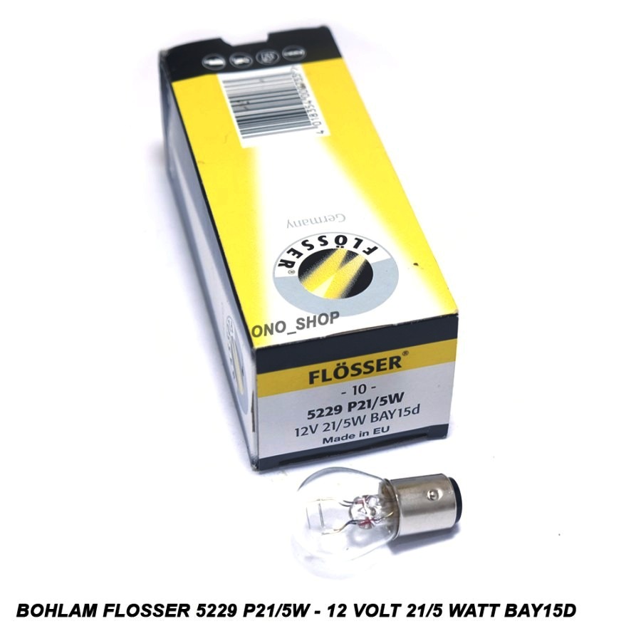 Bombilla Auxiliar FLOSSER ( 2 Contactos ) P21/5W / 12V 21/5W / BAY15D = 7528 / BOSCH-10-C-1
