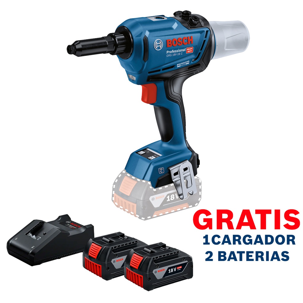 Remachadora Bateria GRG 18V-16 C /  BARETOOL / GRATIS 2-BATERIA + 1-CARGADOR  / BOSCH-