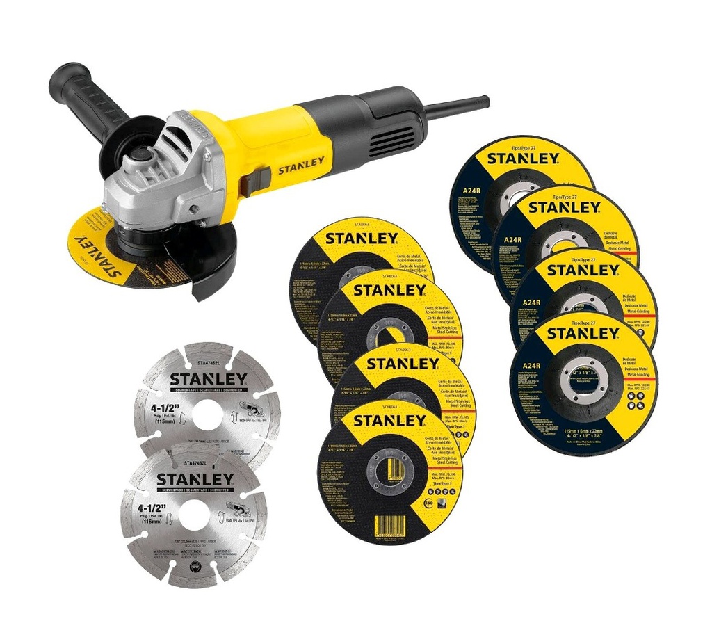 Amoladora 4 1/2&quot; STANLEY SG7115V10-B3  750W / DEWALT-6-A-2-B