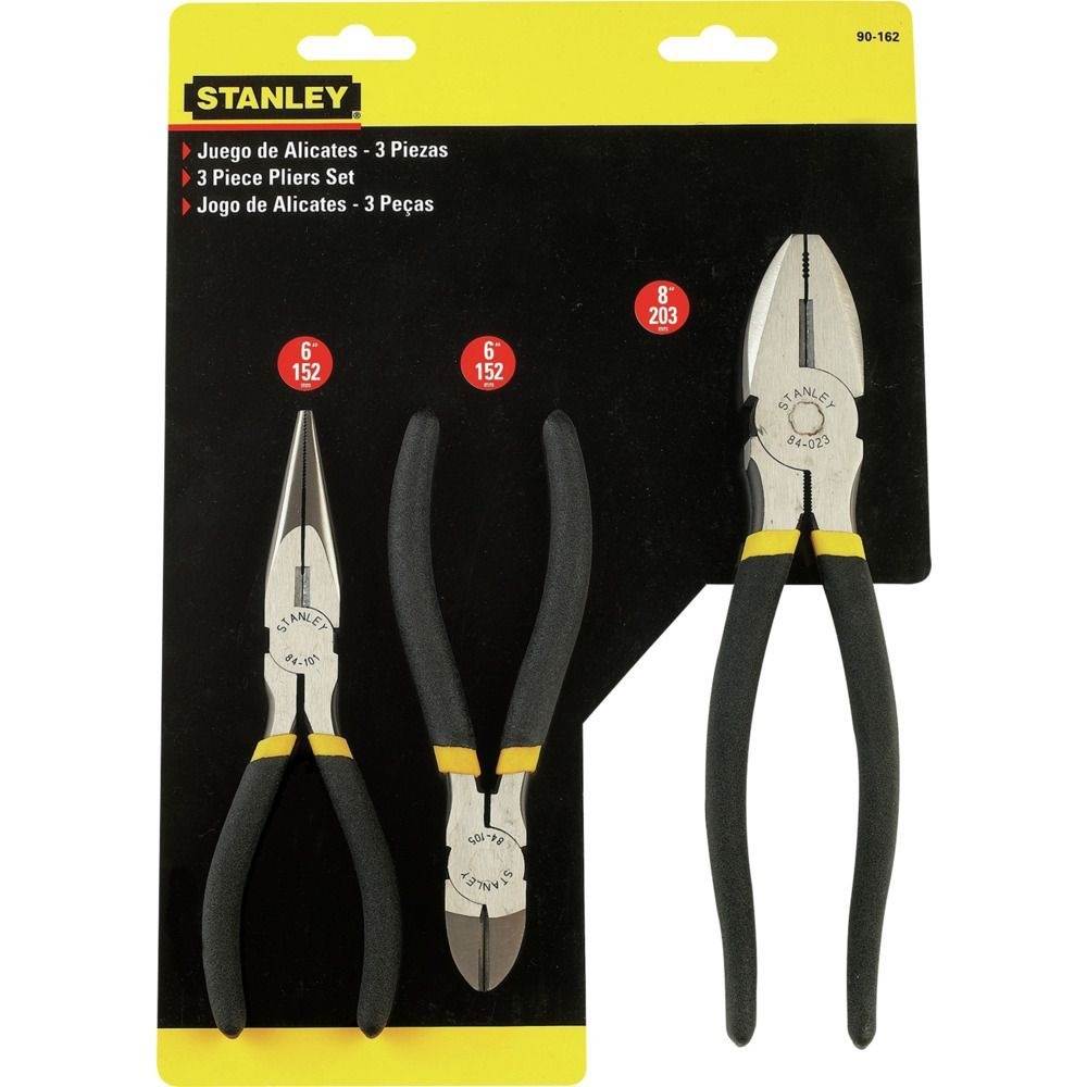 Kit Alicate Electricista 8&quot; Y Corta Alambres 6&quot;  Pinza Punta Largar 6&quot; STANLEY / DEWALT-TABLA-5