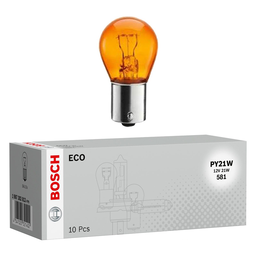 Bombilla Auxiliar BOSCH 667101 PY21W / 12V / BAU15S / AMBAR / BOSCH-