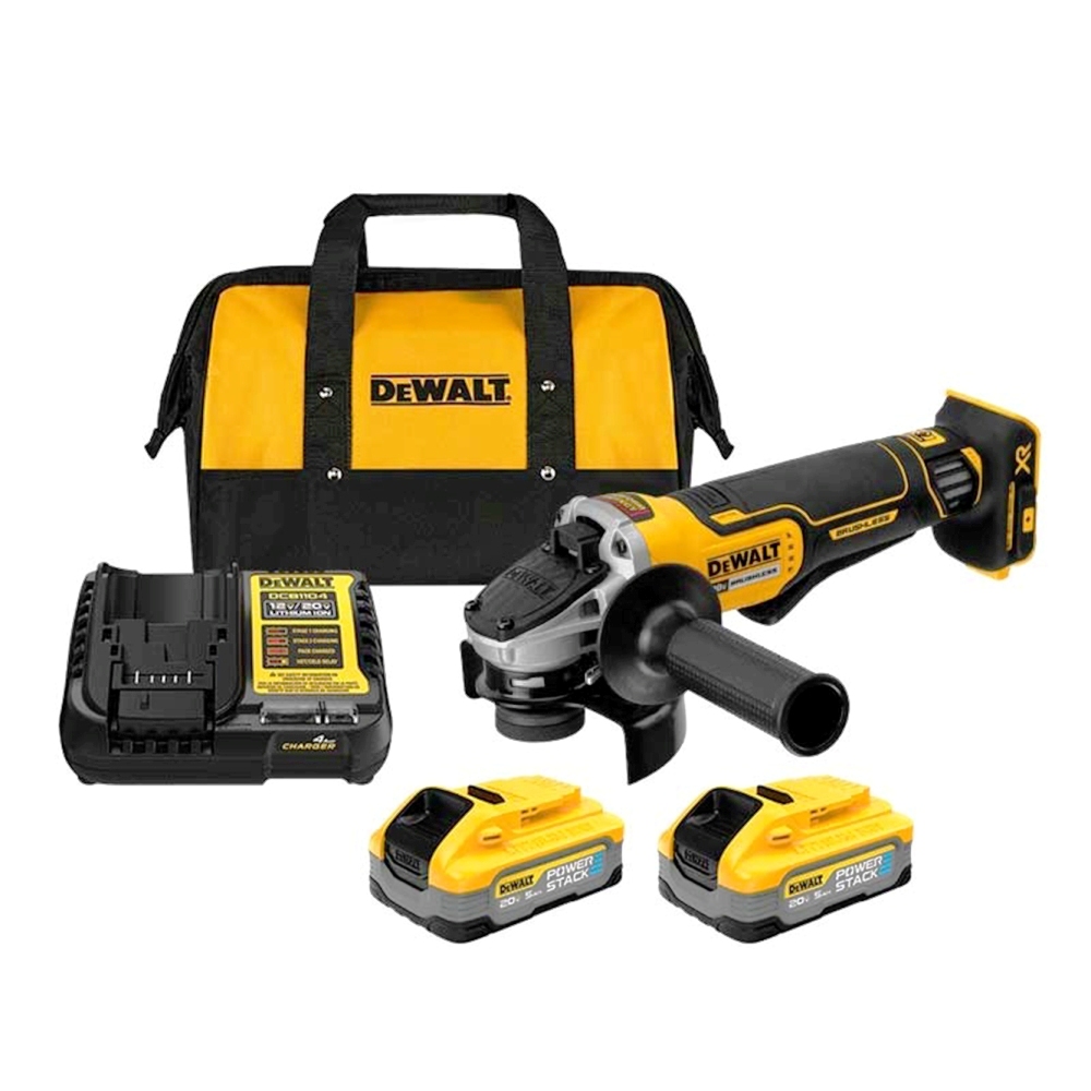 Amoladora 4 1/2" DEWALT XR / 2 Bateria STACK 5AH / 1 Cargador / DEWALT-6-E-2