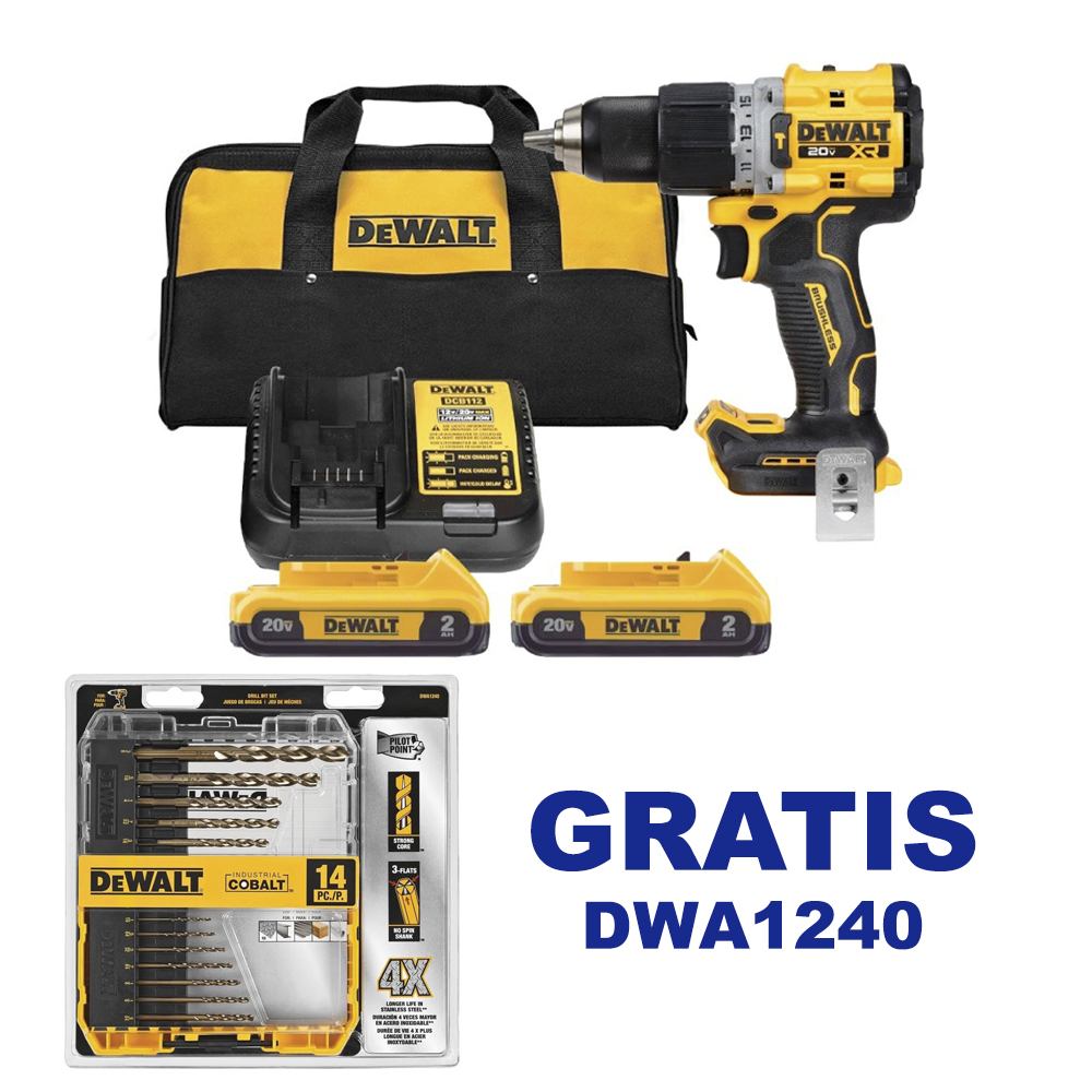 Taladro inalambrico 20 V DEWALT Lithium / Sin Carbones / Percucion / DEWALT-6-D-1-D