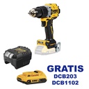 Taladro inalambrico 20 V DEWALT / BARETOOL / GRATIS DCB203 + DCB1102 / DEWALT-(2)