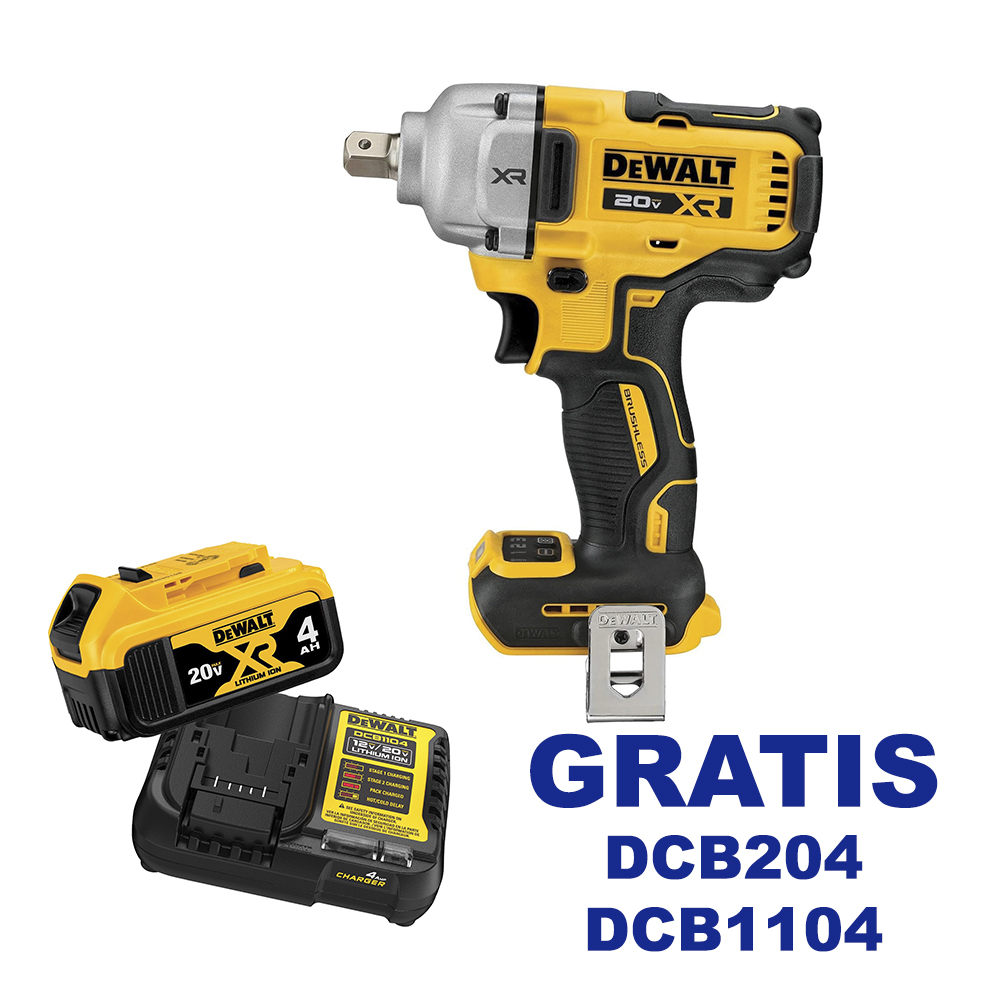 Pistola de Impacto 1/2&quot; DCF891B / BARETOOL / GRATIS DCB204 + DCB1104 / DEWALT-(2)-VENTANA