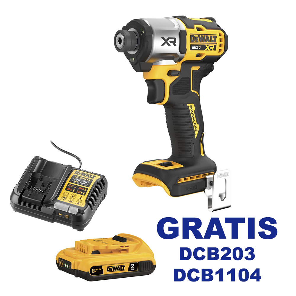 Llave de Impacto 20 V DEWALT Lithium / Impacto / BARETOOL / GRATIS DCB203 + DCB1104 / DEWALT-