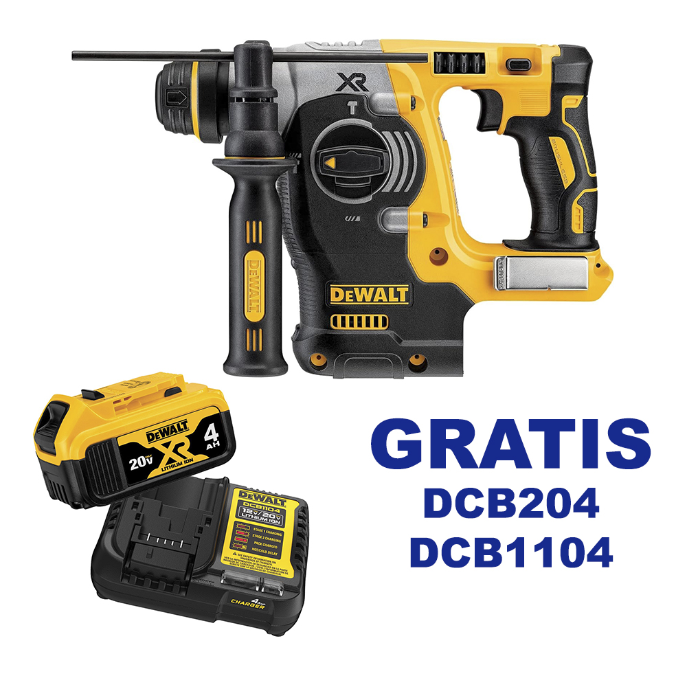 Martillo Perforador 2 KG DCH273B 20V DEWALT / BARETOOL / GRATIS DCB204 + DCB1104 / DEWALT-1-E-2-A