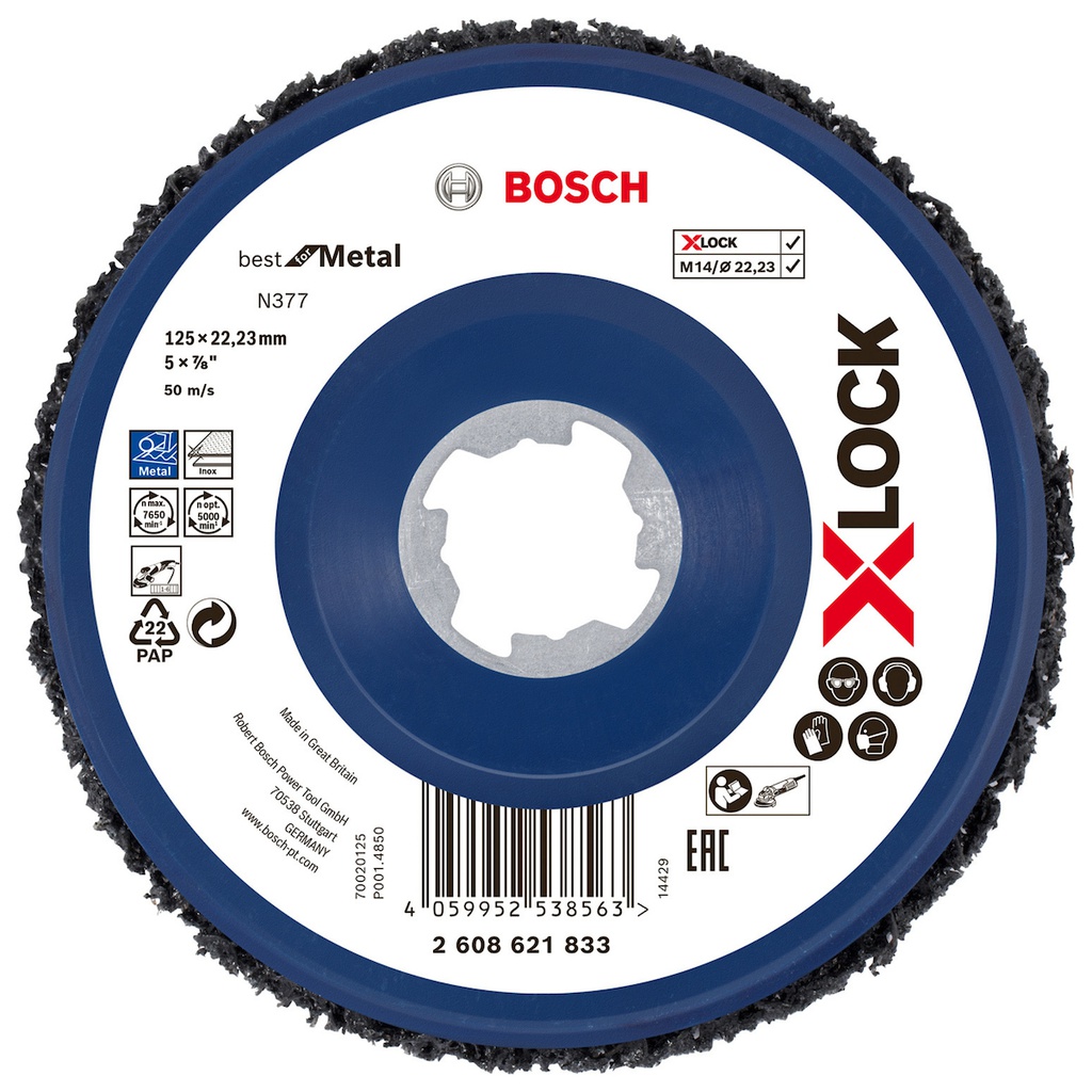 Disco Fibra 4 1/2&quot; Limpieza / Remocion pintura / X-LOCK / BOSCH-