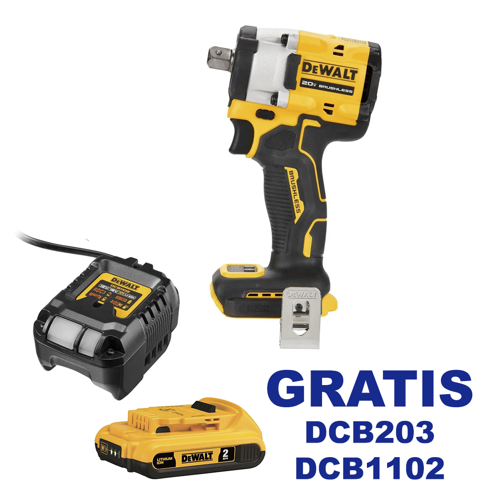 Pistola de Impacto 1/2&quot; DCF922B / BARETOOL / GRATIS DCB203 + DCB1102 / DEWALT-(2)