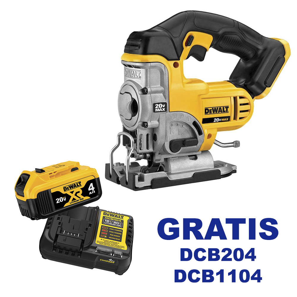 Sierra Caladora DeWalt DCS331B / BARETOOL / GRATIS DCB204 + DCB1104 / DEWALT-(2)