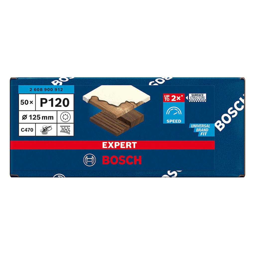 Lija Circular Gex Top BOSCH 5" G120 / 8 Hoyos / BOSCH-