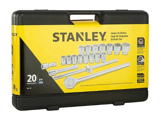 Juego / Dados / Corto 3/4&quot; / 19 Piezas 12 puntos / Pulgadas / STANLEY / DEWALT-16-A-3-B
