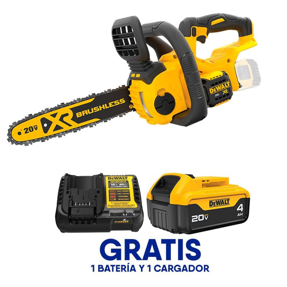 Moto Sierra 12&quot; DEWALT 20V XR / BARETOOL / GRATIS DCB204 + DCB1104 / DEWALT-(2)