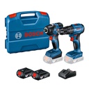 Combo Taladro GSB 185-LI + GDR 18V-200  / 2 Bateria 1 Cargador / 18 Volt / BOSCH-14-E-3-A