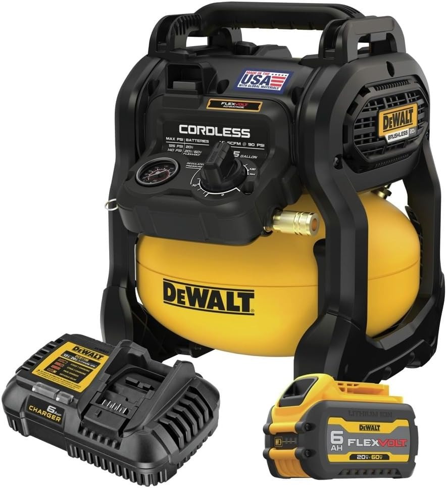 Compresor Inalambrico 20V / 2.5 Galones 1-Bateria 20V/60V DCB606 /  1-Cargador / DEWALT-BODEGUITA