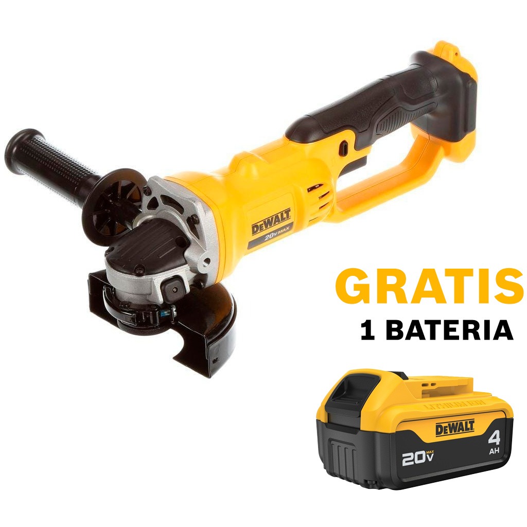 Amoladora 4 1/2&quot; DEWALT 20V / BARETOOL / GRATIS DCB204 / DEWALT-(B2)-17-C-1-A