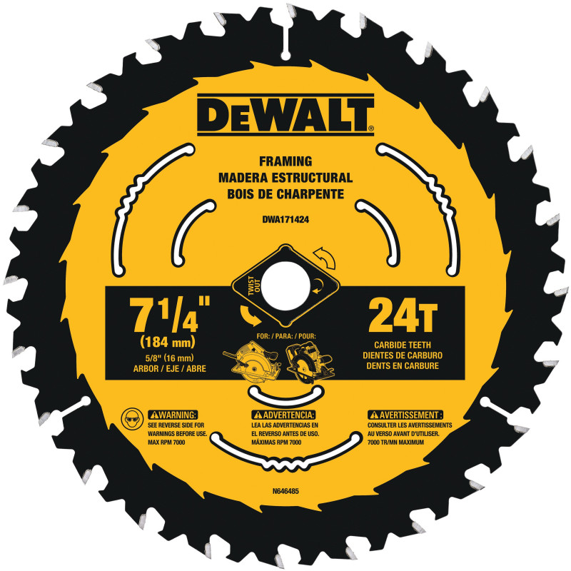 Disco Sierra Circular 7 1/4&quot; 24D DEWALT / DEWALT-