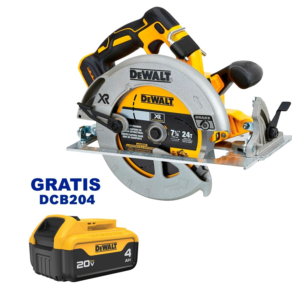 Sierra Circular DEWALT 7 1/4&quot; 20V / DCS570B / BARETOOL /  GRATIS DCB204 / DEWALT-(2)