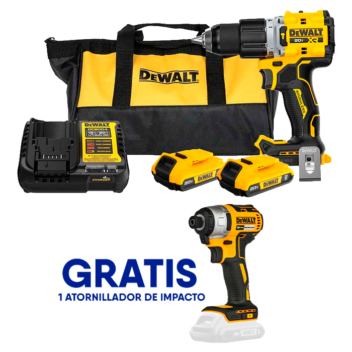 Taladro inalambrico 20 V DEWALT Lithium / Sin Carbones / Percucion / DEWALT-B2-PISO 2