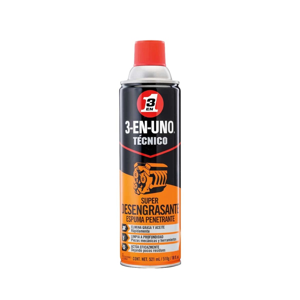Desengrasante Espuma Penetrante / QUITA Grasa, Aceite, Alquitran / 18 Onzas / 3EN1 / WD-40 / BOSCH-18-C-1