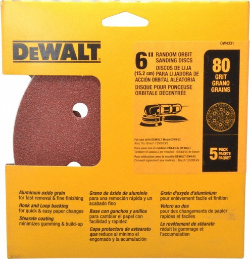[DW4331] Lija Circular Gex Top 6&quot; G80 DEWALT / DEWALT-6-E-4-C