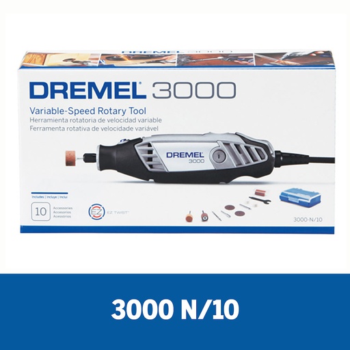 [3000PA] Moto Tool Dremel 3000 10 Accesorios / BOSCH-18-A-3
