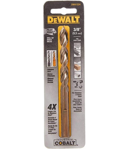 [DWA1224] Broca Metal Madera Cobalto 3/8&quot; DeWalt / DEWALT-5-B-3-A-3