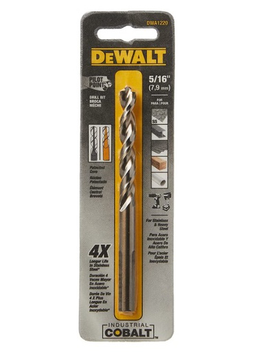 [DWA1220] Broca Metal Madera Cobalto 5/16" DeWalt / DEWALT-5-B-3-E-3