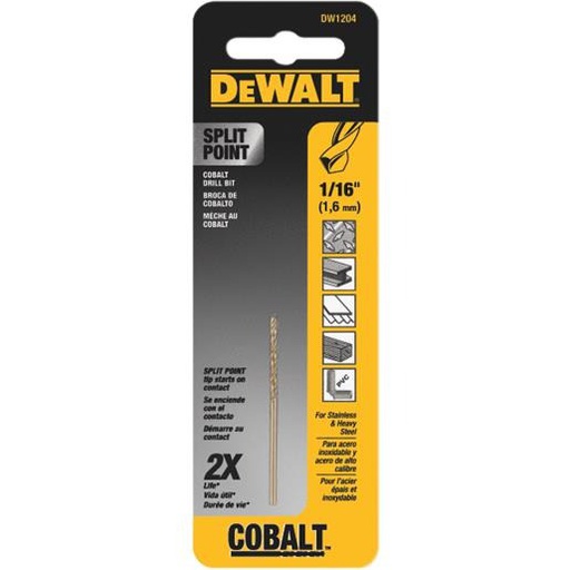 [DWA1204] Broca Metal Madera Cobalto 1/16&quot; DeWalt / DEWALT-5-B-3-C-6