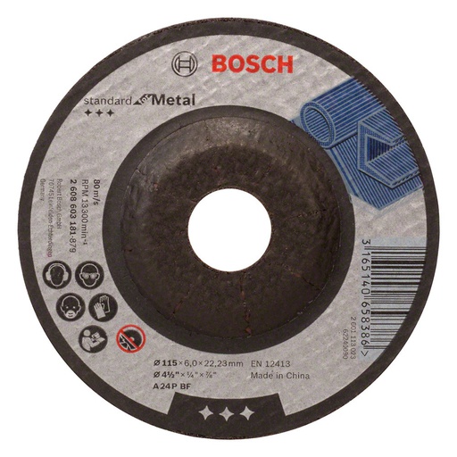 [2608603181] Disco abrasivo 4 1/2&quot; pulir metal / STANDARD / 4 1/2&quot; X 1/4&quot; X 7/8&quot; (115 X 6 X 22.23MM) / BOSCH-