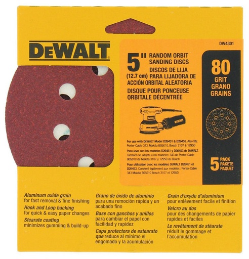 [DW4301  X] Lija Circular Gex Top 5" G80 / DEWALT-6-C-4-E