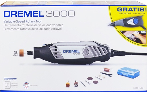 [3000+290-01] Moto Tool Dremel 3000 10 Accesorios / GRATIS Grabador / BOSCH-6 Y 7 FONDO / ACC. DREMEL