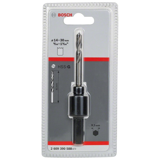 [2609390588] Adaptador Hex. 9.5 mm ( para Corona Perforadora 9/16&quot; a 1 3/16&quot; ) / BOSCH-TABLA-5