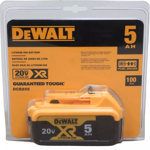 [DCB205] Bateria DEWALT 20 V Herramienta a Bateria 5.0 Ah / DEWALT-4-C-3-A