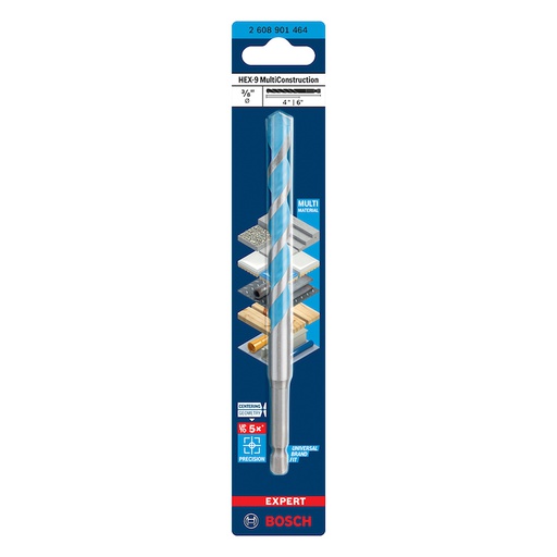 [2608901464] Broca MultiConstruccion 3/8 x 6" BOSCH / HEX-9 / EXPERT / BOSCH-